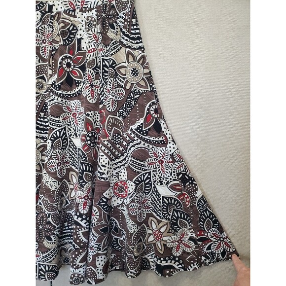 Chico's Floral Paisley Print Flared Pull-On Stretchy Midi Skirt Size 3 (XL) - Picture 2 of 5